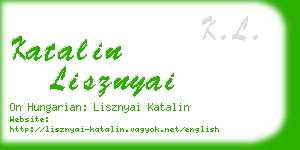 katalin lisznyai business card